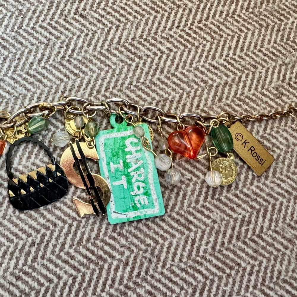 Vintage Karen Rossi for Silvestri Whimsical Shopping Statement Charm Bracelet - Picture 8 of 13